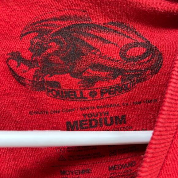 Bones Powell Peralta Youth Skateboard Red Tee size M - Picture 3 of 8